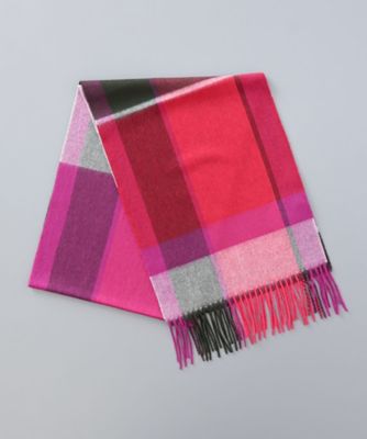 カシミヤ100％チェックマフラー 2AQ 61004 | Aquascutum