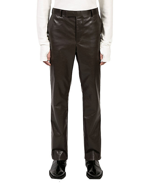 ＜三越伊勢丹/公式＞ ローレンス サリバン トラウザース Vegan leather straight trousers 2B004-0123-16 BROWN