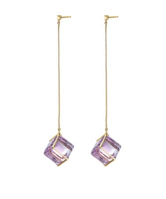 2JN0816素材スタージュエリー K10 ネックレス CUBE IN MAUVE - ピアス