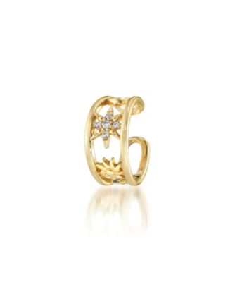 ＜STAR JEWELRY (Women)＞Ｋ１８　イヤーカフ　ＭＯＯＮ　＆　ＳＵＮ　※シングル　２ＺＥ０３０４
