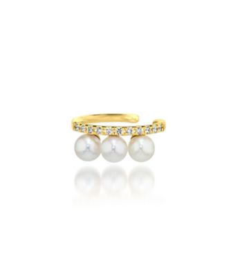 STAR JEWELRY (Women)/スタージュエリー Ｋ１８　イヤーカフ　ＤＩＡＭＯＮＤ　＆　ＢＡＢＹ　ＡＫＯＹＡ　ＥＡＲ　ＣＵＦＦ　※シングル（右耳専用）　２ＺＥ０３１９