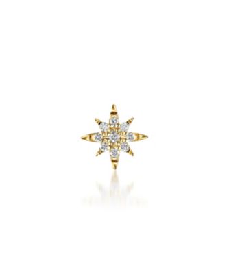STAR JEWELRY (Women)/スタージュエリー Ｋ１８　ピアス　ＤＩＡＭＯＮＤ　ＣＲＯＳＳＩＮＧ　ＳＴＡＲ　ＰＩＥＲＣＥＤ　ＥＡＲＲＩＮＧ　※シングル　２ＺＰ１５８１