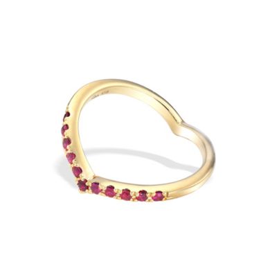 ＜STAR JEWELRY (Women)＞ＲＵＢＹ　ＨＥＡＲＴ　ピンキーリング