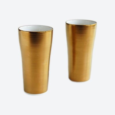 ＜ARITA PORCELAIN LAB＞ペストルタンブラー　ゴールド　２個セット　化粧箱入