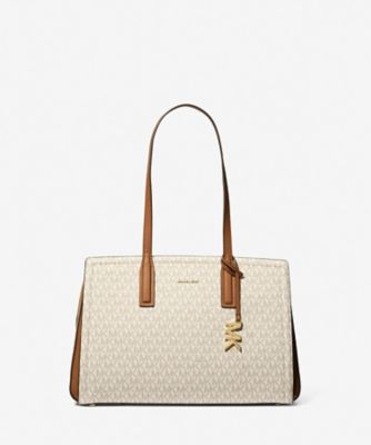 MICHAEL KORS ライトベージュ トートバッグ LAILA トート ミディアム － MKシグネチャー
