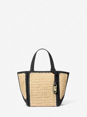 MICHAEL KORS/マイケル・コース ＪＯＲＤＩ　ハンドクロシェ　ストロー　＆　レザー　トート　スモール　３０Ｓ５Ｇ９ＪＴ５Ｗ