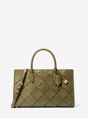 ＜MICHAEL KORS＞ＳＣＡＲＬＥＴＴ　ウーヴン　レザー　サッチェル　ミディアム　３０Ｓ５ＧＥＴＳ２Ｌ
