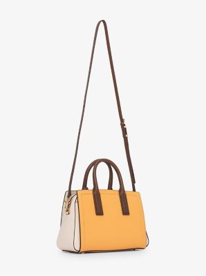 LAILA カラーブロック ぺブル レザー サッチェル スモール