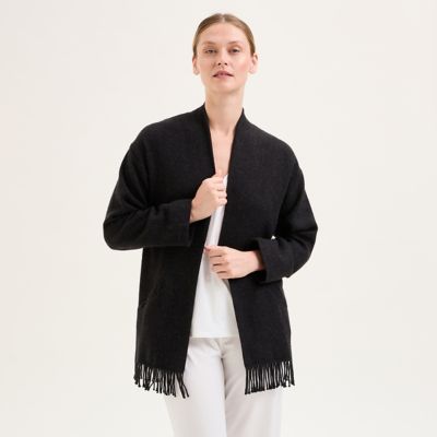 ＜Yves Delorme＞ロランス　ウールフリンジポンチョ