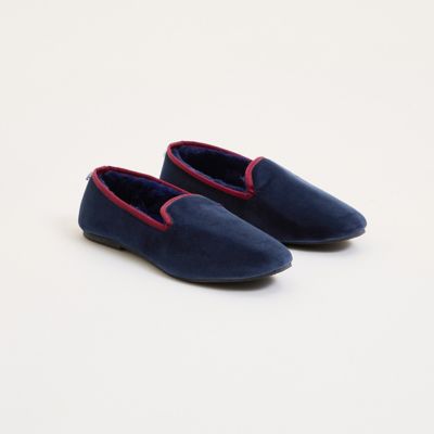 Yves Delorme/イヴ ドロ-ム ベロアルームシューズ モカシンファーライニング/NUIT NUIT（ダークネイビー）靴【三越伊勢丹/公式】