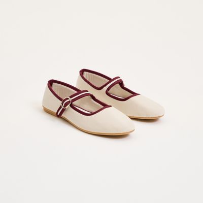 ＜Yves Delorme＞ベロアストラップルームシューズ　／ＣＲＥＭＥ