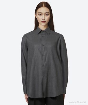 ＜AURALEE (Women)＞ＳＵＰＥＲ　ＬＩＧＨＴ　ＷＯＯＬ　ＳＨＩＲＴ　Ａ２４ＡＳ０４ＳＷ