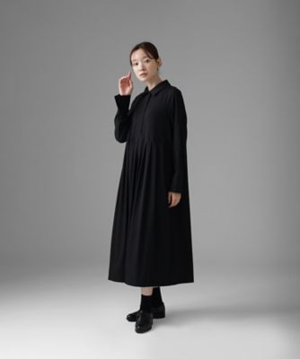 エルド Chronicle 長めカフスとタックのブラックドレス