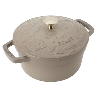 ＜STAUB＞ココットオーシャン　ラウンド２０ｃｍ　リネン