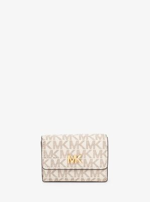 ＜MICHAEL KORS＞ＭＫ　ＦＡＣＥＴ　トライフォールド　フラップ　ウォレット　スモール　－　ＭＫシグネチャー　３２Ｔ５Ｇ５ＱＤ５Ｂ