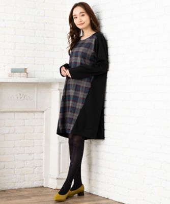 チェック切替チュニックワンピース プラスサイズ 三越伊勢丹オンラインストア 公式