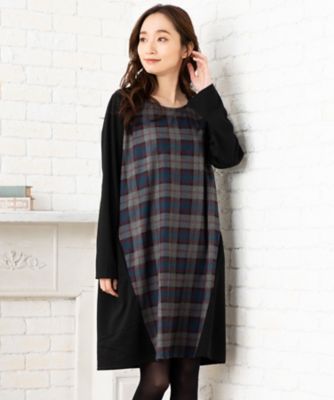 チェック切替チュニックワンピース プラスサイズ 三越伊勢丹オンラインストア 公式