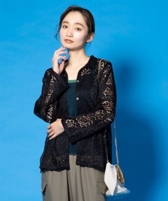 ＜sab street my standard (Women/大きいサイズ)＞クロシェ風ブロックレースシャツ