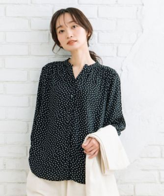 ＜sab street my standard (Women/大きいサイズ)＞プリントアソートキーネック前開きシャツ　３３ー０１ー６５９５