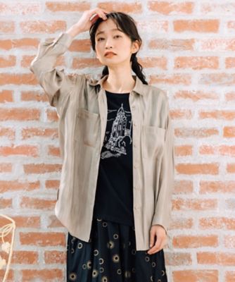 ＜sab street my standard (Women/大きいサイズ)＞ＦＯＮＴＬＡＢ　シャイニーサテンワッシャーブラウス　３３ー０１ー６６０７