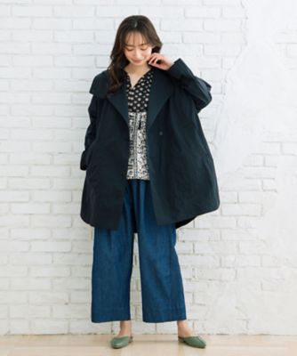 ＩＮＤＥＳＩＧＮ　ボタニカルＭＩＸプリントカフタンブラウス　プラスサイズ　３３ー０１ー６６１８