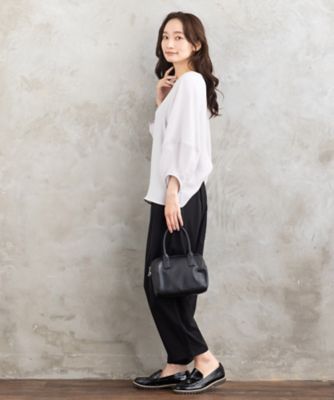 ダブルバックサテンブラウス プラスサイズ 33ー01ー6681