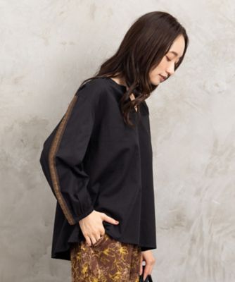 【送料無料】sab street my standard (Women/大きいサイズ)/サブストリート マイスタンダード INDESIGN チロリアンテープエンブロイダリーブラウス 33ー01ー6684 ブラック(00) トップス【三越伊勢丹/公式】