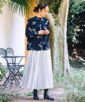 ＜sab street my standard (Women/大きいサイズ)＞ＩＮＤＥＳＩＧＮ　フラワープリントフリルカラーブラウス　プラスサイズ　３３ー０１ー６６８９