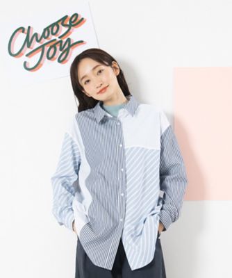 ＜sab street my standard (Women/大きいサイズ)＞ＦＯＮＴＬＡＢ　ストライプクレイジーパターンシャツ　３３０１６７００