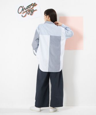 FONTLAB ストライプクレイジーパターンシャツ 33016700