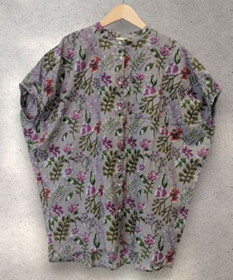 ZARA Flowy Printed Shirt Blouse Jewel Birds Floral Flowers
