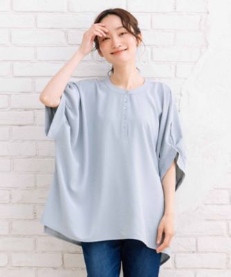 ＣＯＯＬ・ＵＶ・防シワ　スムースジョーゼットバンドカラーブラウス　３３０３６６１１