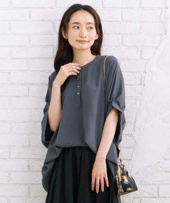 sab street my standard (Women/大きいサイズ)/サブストリート マイスタンダード ＣＯＯＬ・ＵＶ・防シワ　スムースジョーゼットバンドカラーブラウス　３３０３６６１１