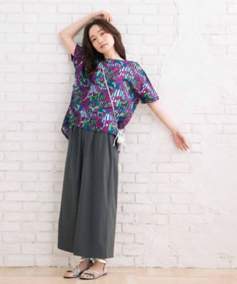 sab street my standard (Women/大きいサイズ)/サブストリート マイスタンダード ＩＮＤＥＳＩＧＮ　ストライプ×バインプリントブラウス　３３０３６６４１