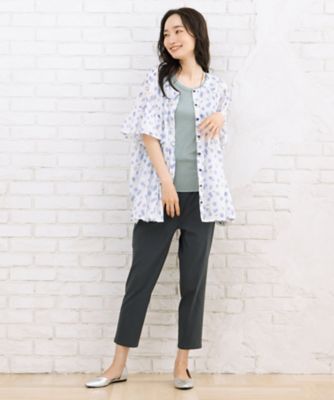 カモメ×水彩ドットプリント2wayブラウス 33ー03ー6662