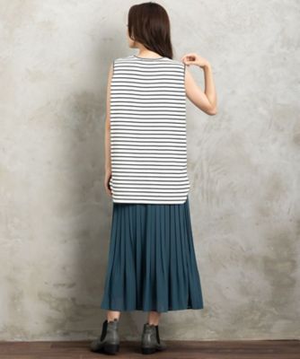 クロシェ風レースボレロ×ボーダータンクアンサンブル　プラスサイズ