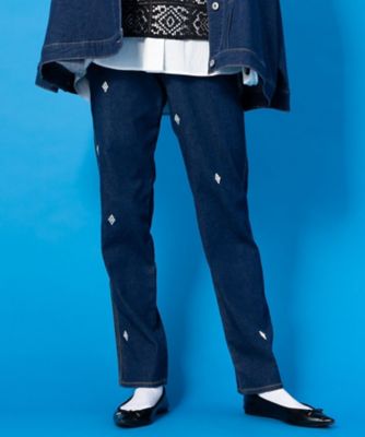 FONTLAB ダイヤ＆マーガレット刺しゅうDENIM | sab