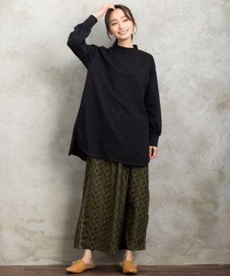 ボタニカルプリントワイドパンツ