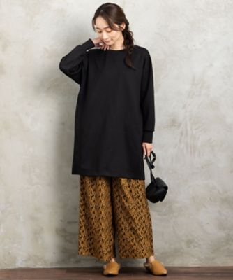 ボタニカルプリントワイドパンツ