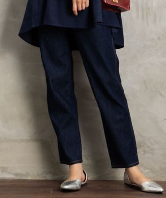 【送料無料】sab street my standard (Women/大きいサイズ)/サブストリート マイスタンダード FONTLAB LYCRA スター刺繍ストレートデニム ネイビー(40) パンツ・ズボン【三越伊勢丹/公式】