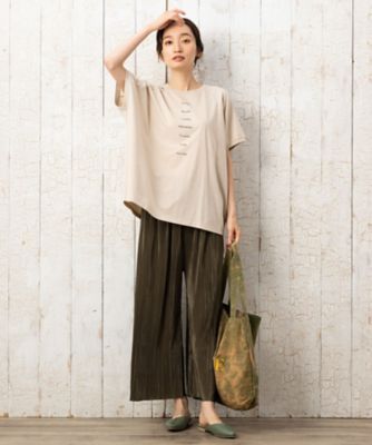 ＦＯＮＴＬＡＢセルフカットプリーツパンツ　プラスサイズ３３－１２－１４８５