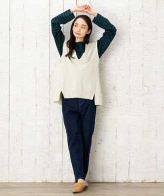 ＦＯＮＴＬＡＢ　スター刺繍ストレートデニム　プラスサイズ
