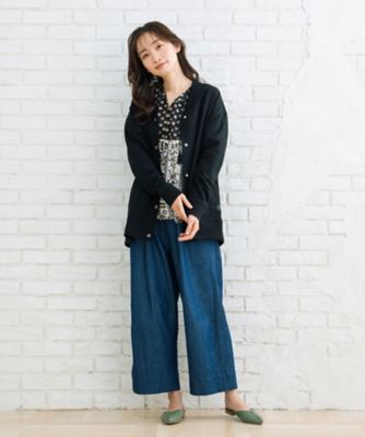 ＩＮＤＥＳＩＧＮ　ピンタックラインデニムパンツ　プラスサイズ　３３ー１２ー１５３３