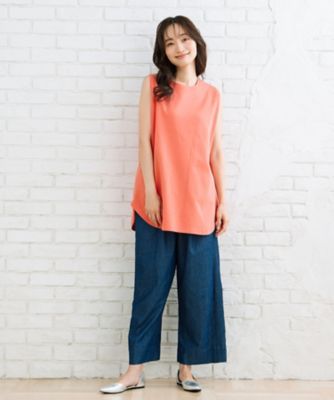 ＩＮＤＥＳＩＧＮ　ピンタックラインデニムパンツ　プラスサイズ　３３ー１２ー１５３３