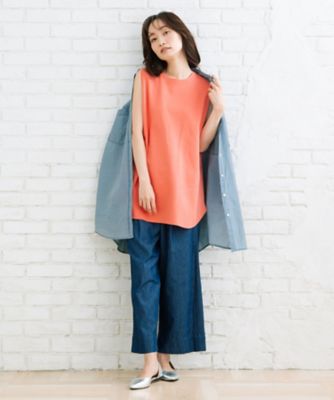 ＩＮＤＥＳＩＧＮ　ピンタックラインデニムパンツ　プラスサイズ　３３ー１２ー１５３３