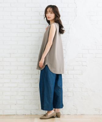ＩＮＤＥＳＩＧＮ　ピンタックラインデニムパンツ　プラスサイズ　３３ー１２ー１５３３