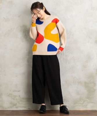 両面起毛セミワイドパンツ 33ー12ー1589 | sab street my