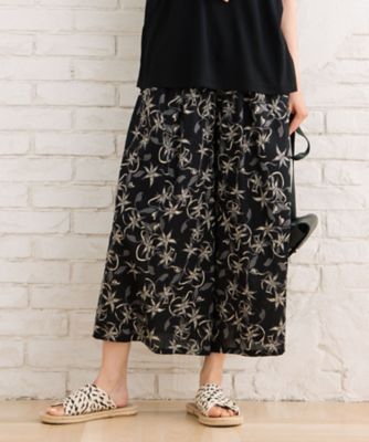 sab street my standard (Women/大きいサイズ)/サブストリート マイスタンダード ＩＮＤＥＳＩＧＮ　リーフプリントスカーチョ　プラスサイズ　３３ー１２ー１５９６