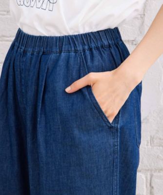 デニムセミワイドパンツ　プラスサイズ　３３１２１６０４