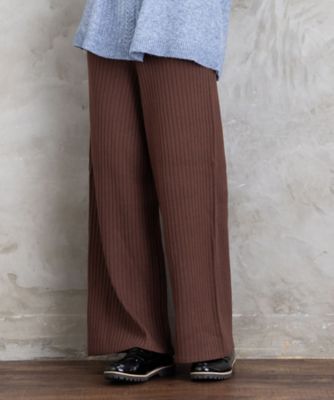 FONTLAB リブニットセミワイドパンツ 33121608 | sab